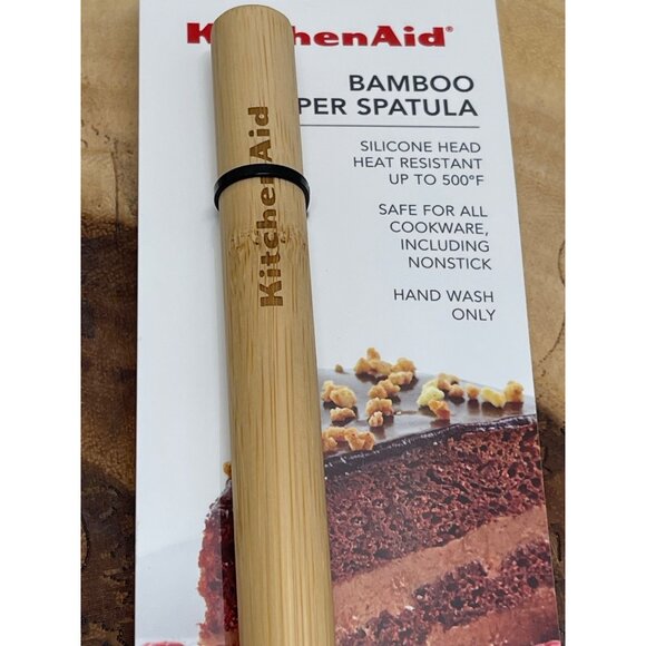 KitchenAid Lavender‎ Bamboo Spatula With Silicone Head New! - Picture 2 of 4